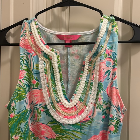 NWOT Lilly Pulitzer Harper Shift Dress Floridita Flamingo - Picture 2 of 5